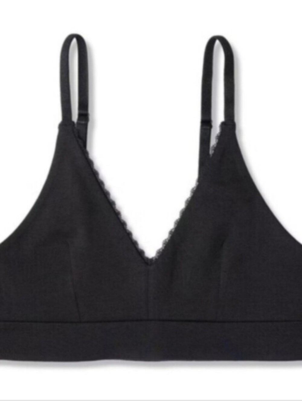 NWOT- Pact Organic Black Lace-Trim Bralette